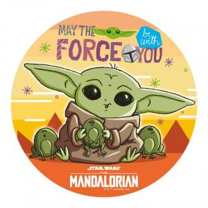 Syötävä kakkukuva Star Wars - Mandalorian, sokeriton vohvelikuva, 15,5 cm