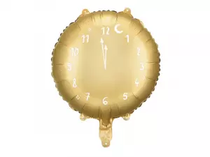 Foliopallo kullanvärinen kello "minuuttia vaille" 45 cm