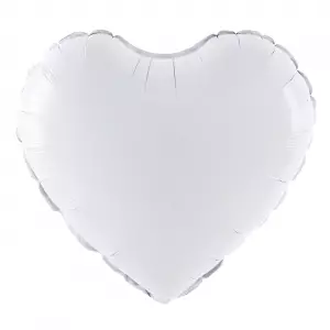 Foliopallo sydän valkoinen 45 cm
