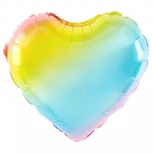 Foliopallo sydän pastellinen värikäs 45 cm