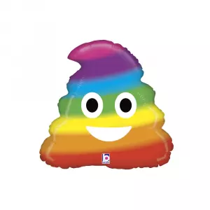 Emoji - kakka foliopallo sateenkaaren värein