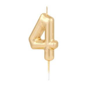 Numerokynttilä – Kulta 6 cm, nro 4