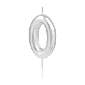 Numerokynttilä – Hopea 6 cm, nro 0
