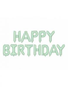 Mintunvihreä Happy Birthday ilmapallobanneri