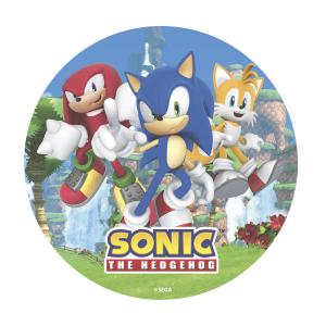 Syötävä kakkukuva Sonic 20 cm, vohveli