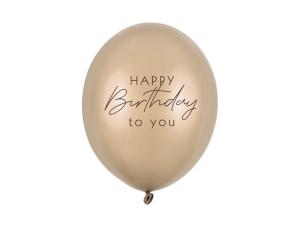 Happy Birthday ilmapallo metallinen tumma kulta, 6 kpl