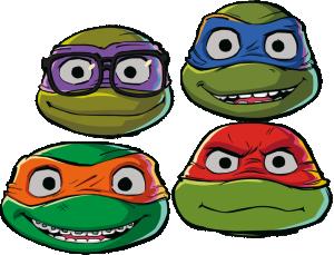Ninja Turtles Teini-ikäiset mutanttininjakilpikonnat pahvinaamarit, 6 kpl