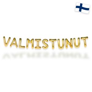 Foliopallobanneri "VALMISTUNUT" kulta