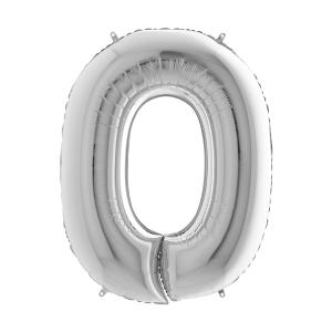 Suuri foliopallo numero 0 hopea (100 cm)