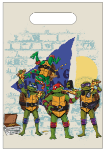 Ninja Turtles Teini-ikäiset mutanttininjakilpikonnat kaverilahjapussit, 6 kpl