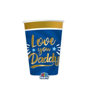 Pahvimukit Love you Daddy 250 ml, 6 kpl