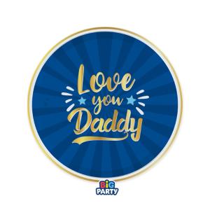 Pahvilautaset Love you Daddy 18 cm, 6 kpl