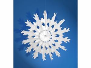 Lumihiutale 3D valkoinen roikkuva koriste, halkaisija 45 cm