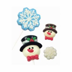 Suklaatikkari- ja suklaamuotti lumiukot ja lumihiutaleet - PME
