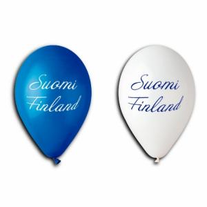 Suomi Finland ilmapallo sininen+valkoinen, 6 kpl