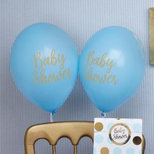 Ilmapallot "Baby Shower" vaaleansininen, 8 kpl