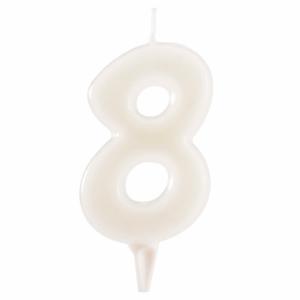 Pimeässä hohtava kakkukynttilä "8", 1 kpl