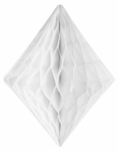 Roikkuva honeycomb "timantti" valkoinen, 1 kpl