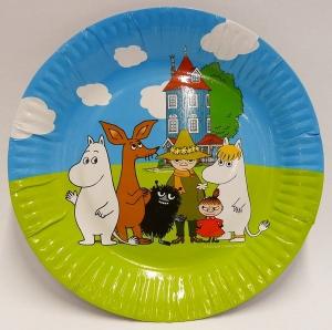 Muumi pienet pahvilautaset 18 cm, 8 kpl