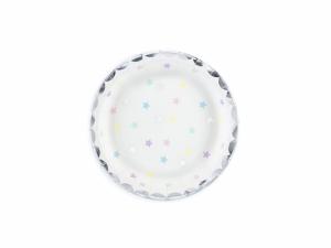 Pienet pahvilautaset hopeafoliolla ja pastellitähdillä, 6 kpl