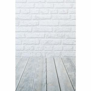 Valokuvaustausta valkoiset tiilet & harmaa lattia, 98 cm x 65 cm