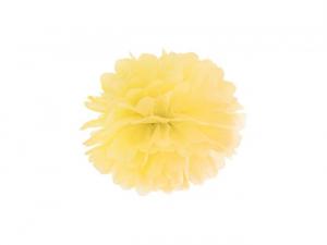 Pom pom silkkipaperikukka 25 cm keltainen, 1 kpl