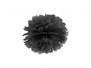Pom pom silkkipaperikukka 35 cm musta, 1 kpl