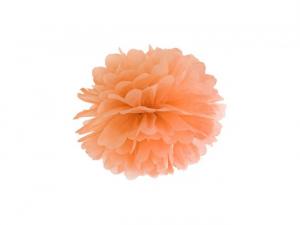Pom pom silkkipaperikukka 35 cm vaalea oranssi, 1 kpl