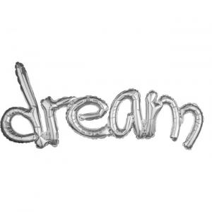 Hopeanvärinen "Dream" ilmapallobanneri