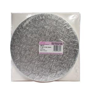 Kakkualusta hopea pyöreä  25 cm (1 cm paksu) + kakkulaatikko 25 cm