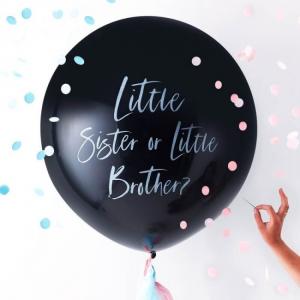 Sukupuolenpaljastus- ilmapallo "Little sister or little brother?", 1 kpl