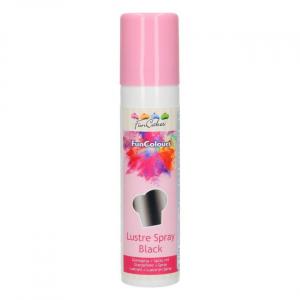 Syötävä kimallespray - musta, 100 ml - Funcakes