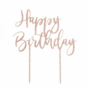 Kakunkoriste "Happy Birthday" ruusukulta