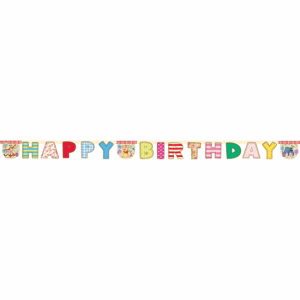 Nalle Puh Aakkoset "Happy Birthday" banneri