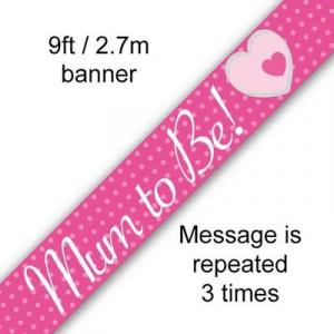 Pinkki Banneri "Mum to be", 1 kpl