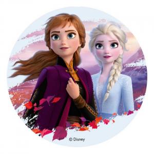 Syötävä kakkukuva Frozen 2 Elsa ja Anna, 20 cm