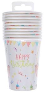 Eläinystävät "Happy Birthday" pahvimukit, 10 kpl