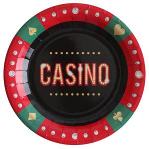 Casino/Pokeri pahvilautanen 22,5 cm, 10 kpl