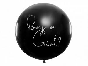 Sukupuolenpaljastus- ilmapallo "Boy or girl?", vaaleanpunaiset konfetit