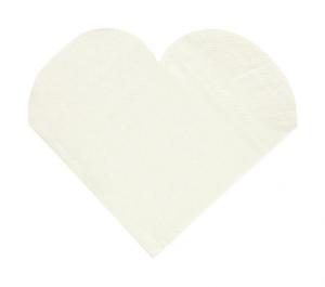 Valkoiset sydämenmuotoiset lautasliinat, 20 kpl