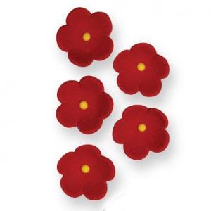 Syötävät koristeet punaiset kukat 20 mm, 30 kpl
