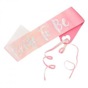 Vaaleanpunainen/pinkki olkanauha "Bride to be"