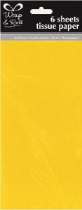 Silkkipaperi keltainen n. 50x70 cm, 6 arkkia