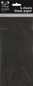 Silkkipaperi musta n. 50x70 cm, 6 arkkia