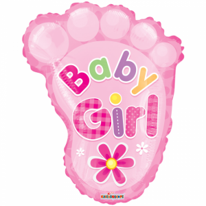 Foliopallo "Baby girl" vauvan jalkapohja 51cm
