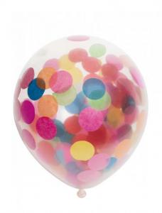 Kirkas ilmapallo värikkäillä konfeteilla, 6 kpl