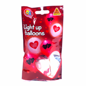 LED-ilmapallo Love you - punainen ja valkoinen