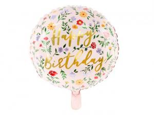 Foliopallo vaaleanpunainen Happy Birthday, 35 cm