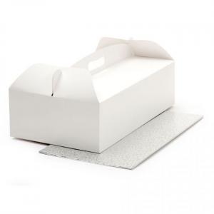 Voileipäkakkulaatikko kantokahvalla ja voileipäkakkualusta hopea 31 X 16 X 3 mm