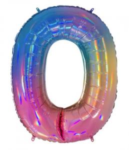 Suuri värikäs foliopallo numero 0